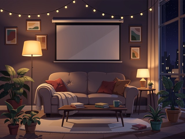 Living Room — illustrated room art